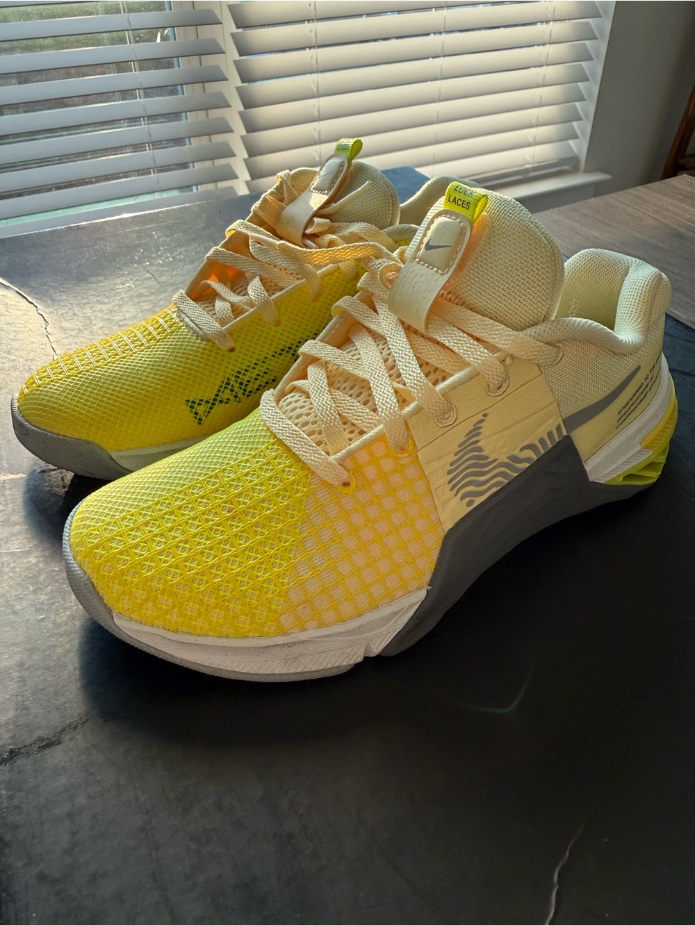 Nike Womens Yellow and Cream Training Sneakers